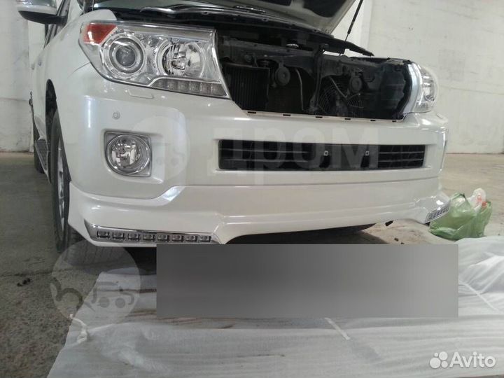 Губа передняя LED Toyota land Cruiser 200