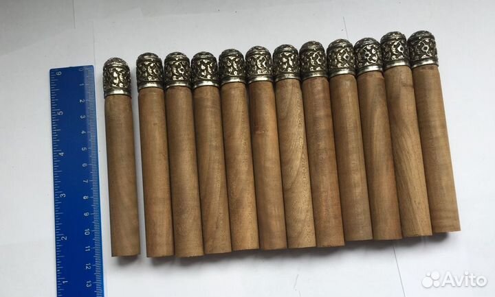 Газыри старинные 12 штук, серебро