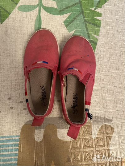 Розовые слипоны кеды 27