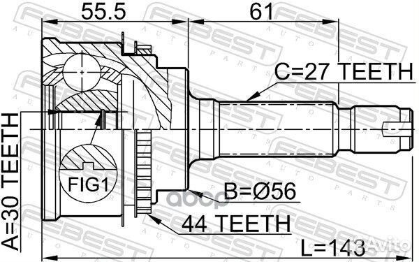 ШРУС наружный 30x56x27 (subaru impreza G11 2000