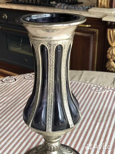 Ваза с синим стеклом, Grande Arredo. Италия