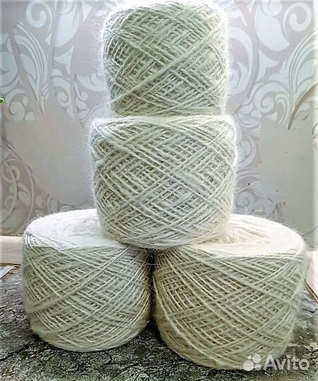 Пряжа из собачьей шерсти ручное прядение