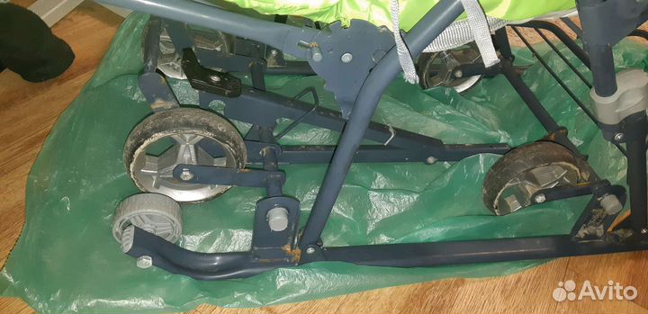 Детские санки коляска с большими колесами