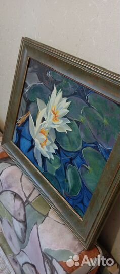 Картина маслом. Кувшинка, водяная лилия