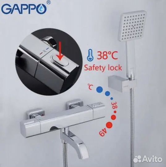 Смеситель для ванны с термостатом Gappo G 3291