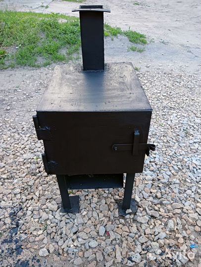 Буржуйка, печь на дровах, труба дымоход сталь 4 мм