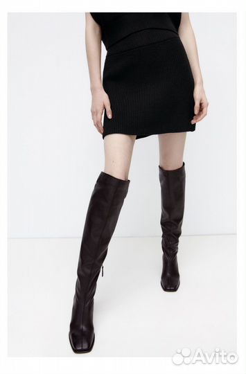 Сапоги ботфорты Zara