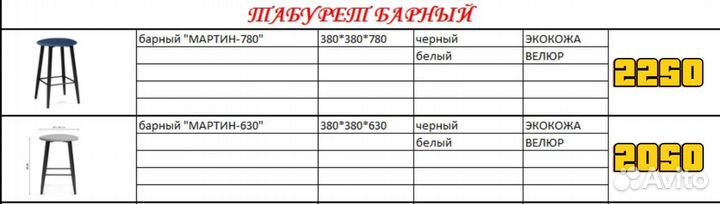 Стулья и табуреты в ассортименте