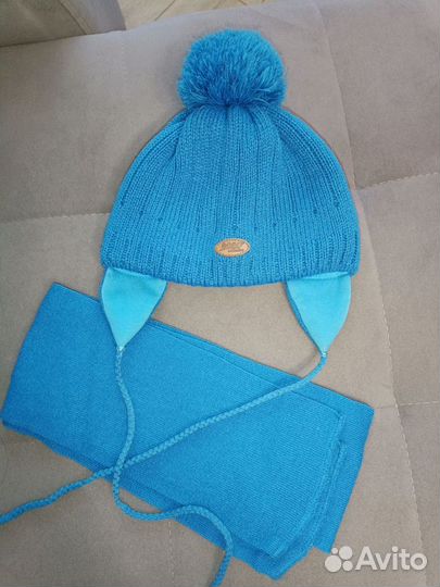 Комплект шапка и шарф для мальчика зима