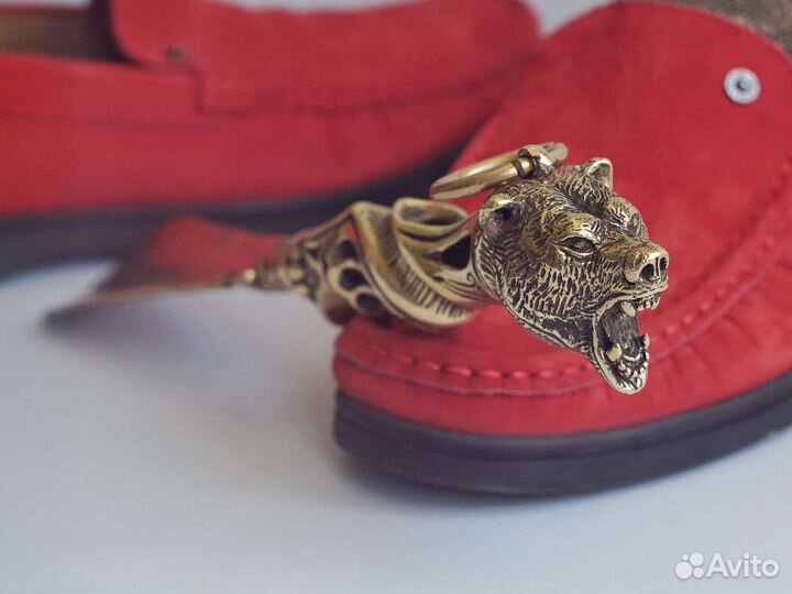 Бронза медведь ложка для обуви