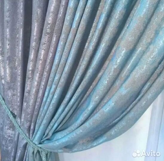 Новый. Комплект штор,рисунок мрамор, 2шт 270х300см