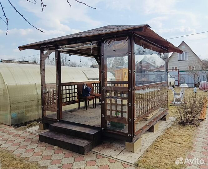 Мягкие окна (шторы) для кафе