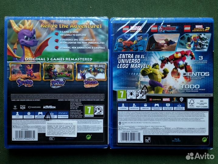PS4 Spyro Trilogy Lego Marvel Collection Новые