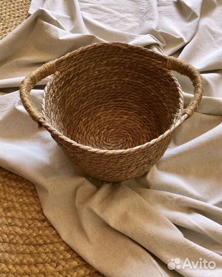 Корзина интерьерная из водорослей и джута