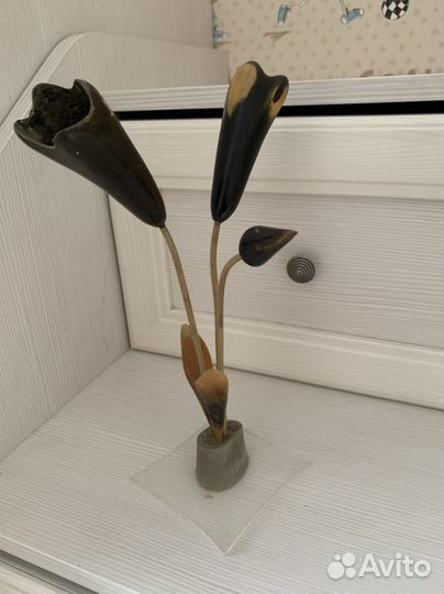 Ретро композиция. Тюльпаны из рогов СССР