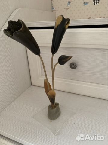 Ретро композиция. Тюльпаны из рогов СССР