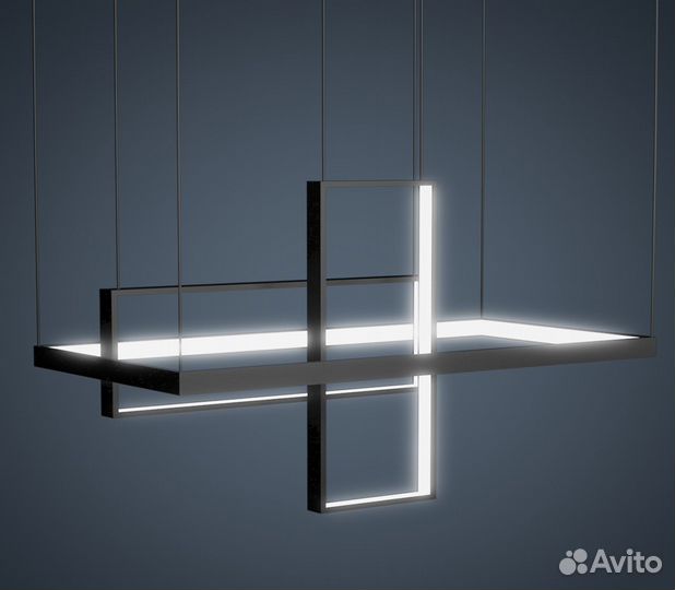 Светодиодная люстра в форме 3-х Прямоугольников