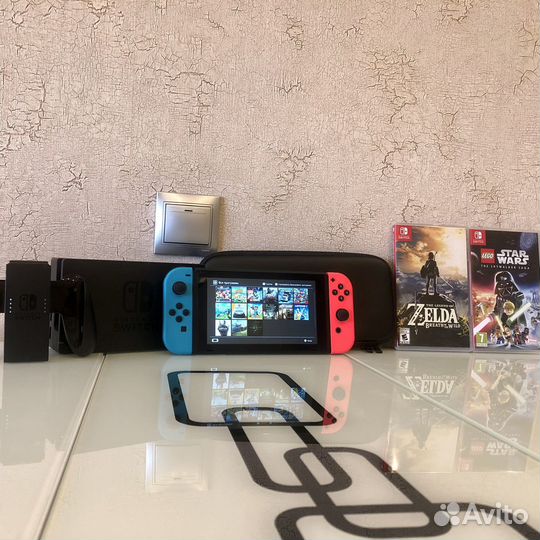 Nintendo switch rev 2 128gb много игр