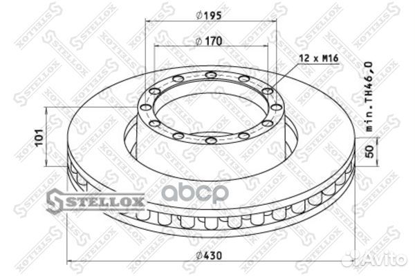 85-00741-SX диск торм. перед 430/170x50/101 1