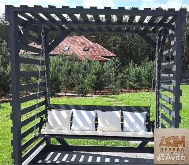 Качели деревянные стильные современные варианты