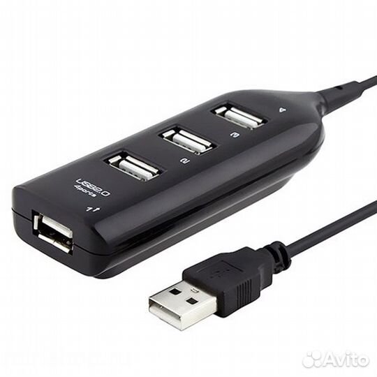USB концентратор (HUB) 4 выхода (USB 2.0) 40 см
