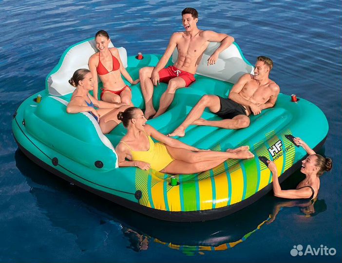 Надувной плот с палаткой