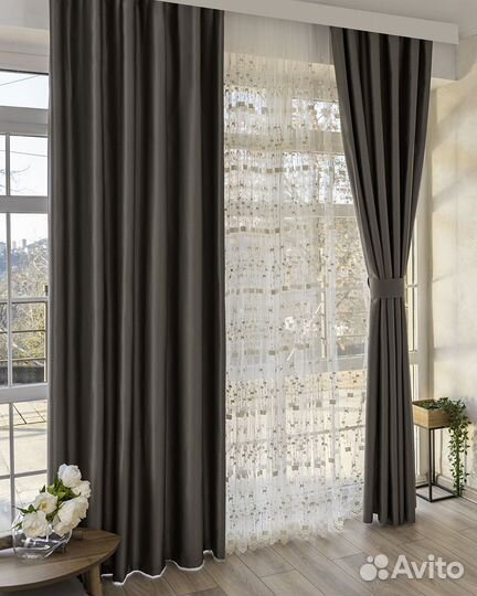 Шторы Адора мускат новые на окна пошив