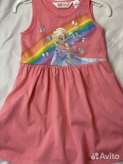 Розовое платье для девочки 2-4 лет от H&M