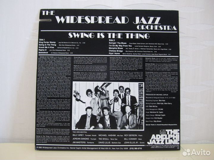 LP Widepread Jazz - Swing is the Thing 1983 vg++