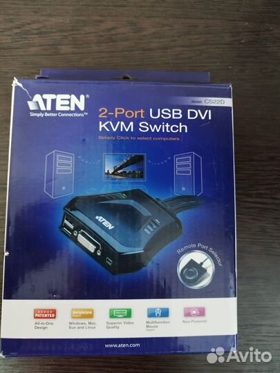 KVM переключатель aten CS22D