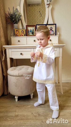 Крестильный набор для мальчика 92 - 98 см