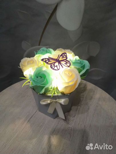 Мыльный букет с подсветкой