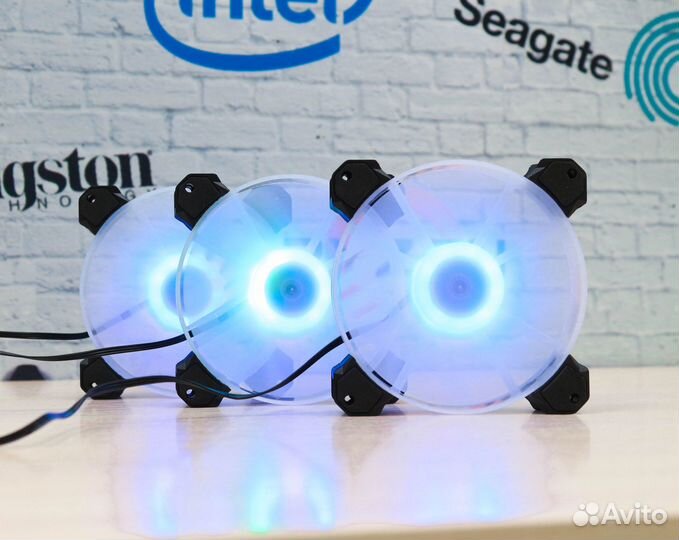 Компьютерные кулера 120мм RGB, Molex/ 3pin