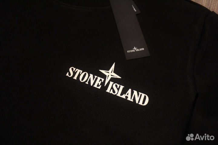 Оверсайз Свитшот с патчем Stone Island Черный