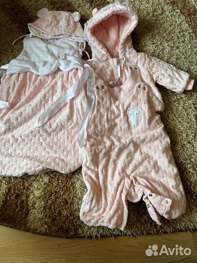 Костюм на выписку и кокон для девочки