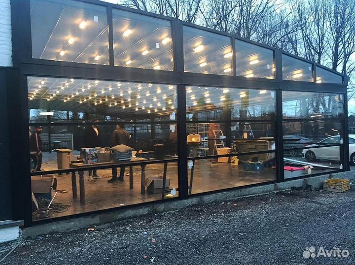 Гильотинное сдвижное остекление террас