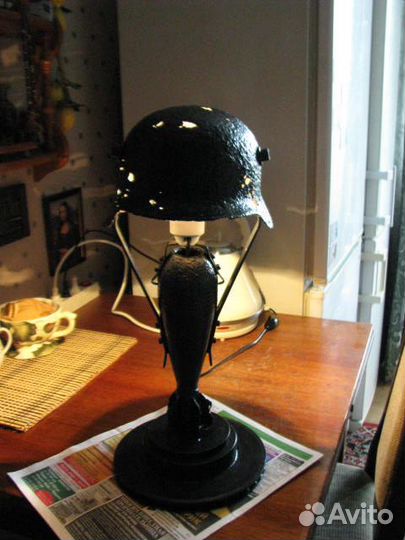 Немецкая каска настольная лампа (шульц) артобъект