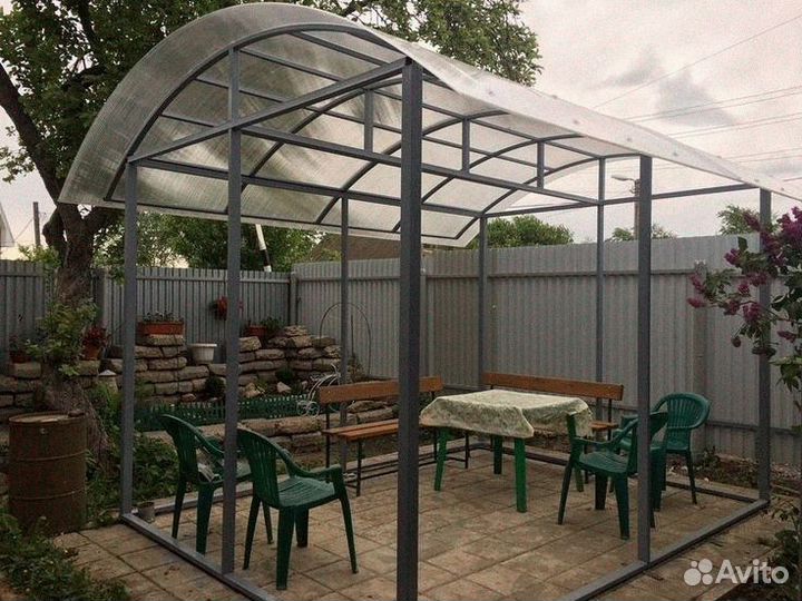 Навес из металлочерепицы