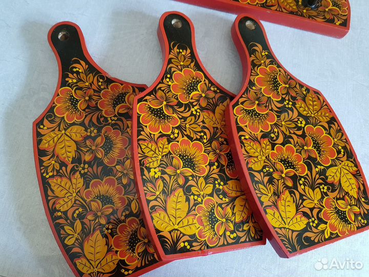 Набор разделочных досок. Хохломская роспись
