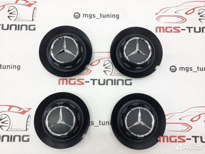 Колпачки монолит Mercedes тарелка black 146мм 4 шт