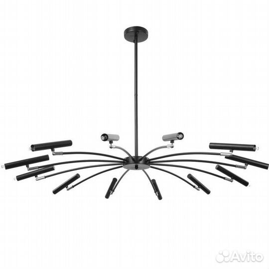 Люстра 'Паук' 12хG9 черный 85х85х40см