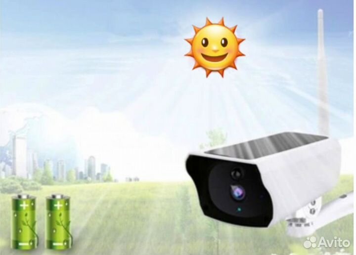 Солнечная Wi-Fi камера видеонаблюдения + флэшка