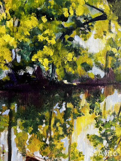 Лодка заброшенный берег картина маслом