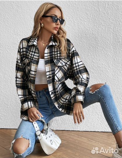 Рубашка шерстяная oversize