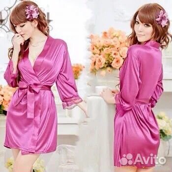 Халат женский шелковый халат кимоно