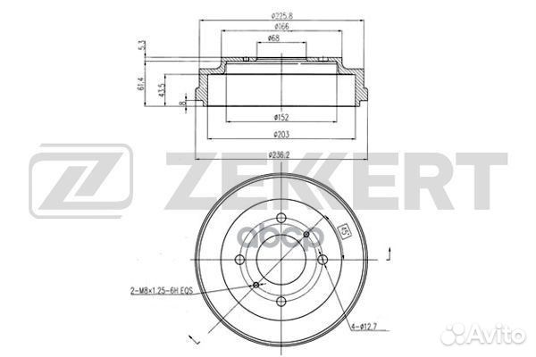Барабан торм. зад. Nissan Almera (N16E) 00- Pr