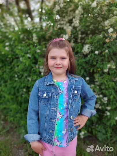 Джинсовая куртка для девочки 122 128