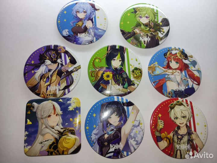Значки с персонажами из игры Genshin impact