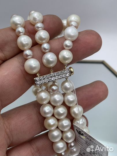 Жемчужный браслет с бриллиантами 1.18 ct