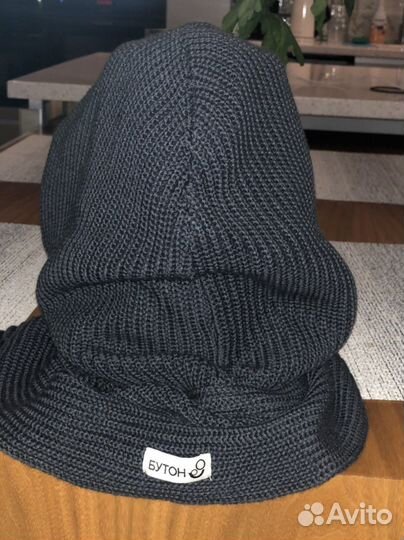 Капор, капюшон женский, шапка-снуд на флисе